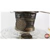 Image 7 : Aladdin Oil Lamp : Model B Burner : Colonial : Clear Glass Font w/Ruffle Top Shade (c. 1933) (Measur