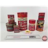 Image 1 : Red & White Collector Combo (7) Tins :  (Tallest Measures : 8-3/4"H)