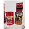 Image 2 : Red & White Collector Combo (7) Tins :  (Tallest Measures : 8-3/4"H)