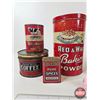 Image 3 : Red & White Collector Combo (7) Tins :  (Tallest Measures : 8-3/4"H)