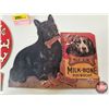 Image 2 : Cardboard Ad's (2) :  - Milk-Bone Dog Biscuit (1991) - Airedale East Prosect Cigar Co.  (Tallest Mea