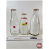 Image 1 : Milk Bottles (3) : - Embossed Edmonton City Dairies (2) - ACL Store (Tallest Measures : 10"H)