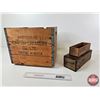 Image 4 : Castor Creamery Co. Ltd Wooden Shipping Crate w/Cheese Boxes (2) (Crate Measures : 11-1/4"H x 14-1/4