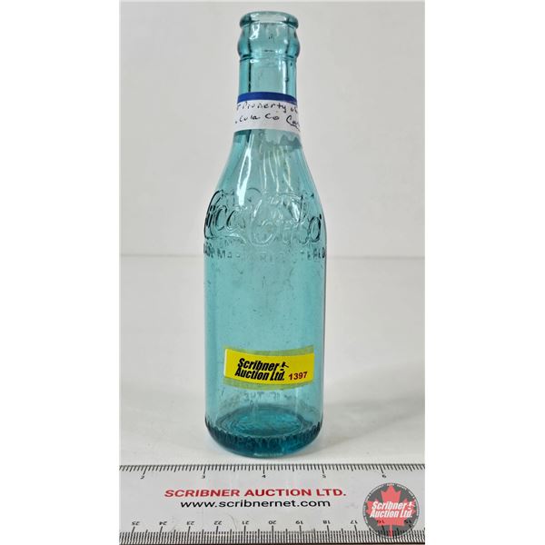 Coca-Cola Bottle (Blue) (c. 1920) (Measures : 7-1/2"H)