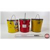 Image 2 : Lard Tins (3) : - Burns (Red) - Maple Leaf Tenderflake - Burns OK (Yellow) (Tallest Measures : 7-1/4