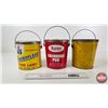 Image 3 : Lard Tins (3) : - Burns (Red) - Maple Leaf Tenderflake - Burns OK (Yellow) (Tallest Measures : 7-1/4