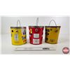 Image 4 : Lard Tins (3) : - Burns (Red) - Maple Leaf Tenderflake - Burns OK (Yellow) (Tallest Measures : 7-1/4
