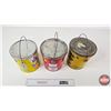 Image 5 : Lard Tins (3) : - Burns (Red) - Maple Leaf Tenderflake - Burns OK (Yellow) (Tallest Measures : 7-1/4