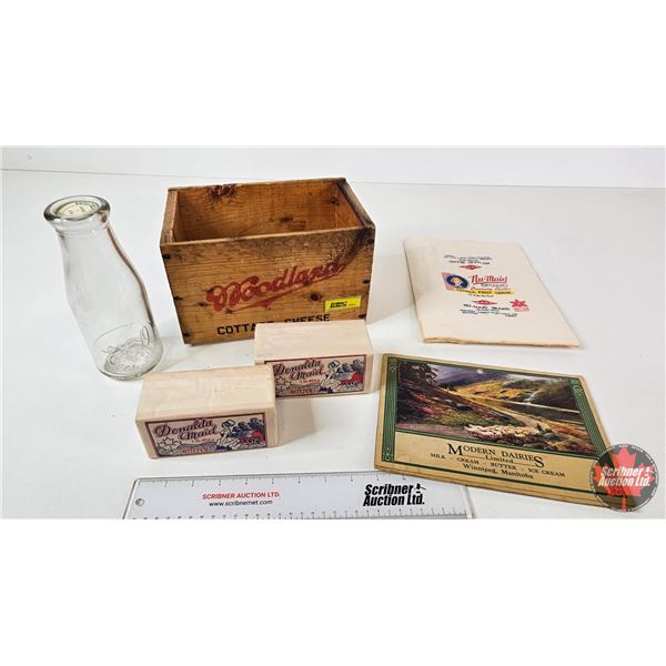 Dairy Collector Combo :  - Woodland Cottage Cheese Box - Donalda Maid Butter Paper (Wrapped) - Nu-Ma