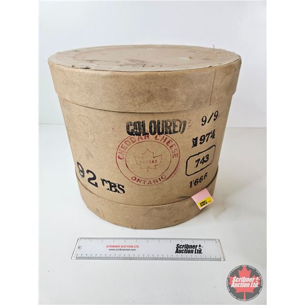 Cheddar Cheese 92lb Cheese Box (Measures ; 14"H x 16-1/4"Dia)