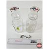 Image 2 : Cream Top Milk Bottles (2) w/Cream Spoon (1 Embossed ECD) (Both Measures : 10-1/4"H)