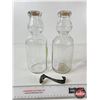 Image 5 : Cream Top Milk Bottles (2) w/Cream Spoon (1 Embossed ECD) (Both Measures : 10-1/4"H)