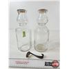 Image 6 : Cream Top Milk Bottles (2) w/Cream Spoon (1 Embossed ECD) (Both Measures : 10-1/4"H)