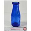 Image 7 : Milk Bottle : "A Bottle of Milk is a Bottle of Health" (Embossed) (Cobalt Blue) (NOTE : Flaw in Glas