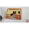 Image 2 : Black & White Scotch Whisky Ashtray w/Scotty Little Cigars Tin (Ashtray Measures : 2"H x 6-1/2"W x 6