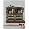 Image 2 : Perfume Vending Machines (2) w/Stand & Key (c. 1950's) (Total Measurement on Stand : 9"H x 10-1/4"W