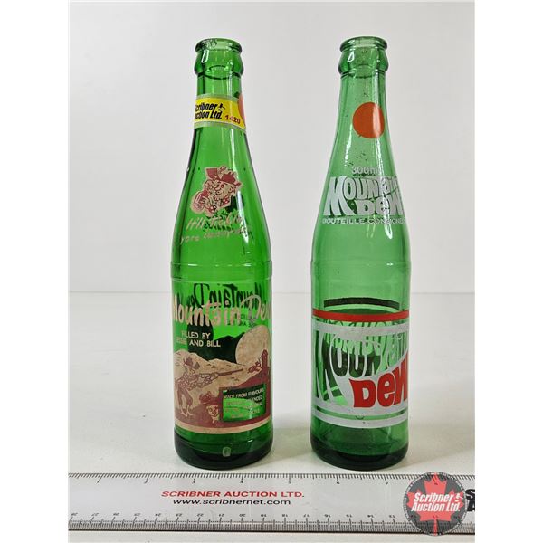Mountain Dew Bottles (2) (ACL) (Both Measure : 9-1/2"H)