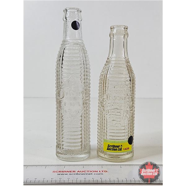 Embossed Orange Crush Bottles (2) (Tallest Measures : 9"H)