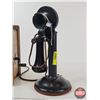 Image 2 : Western Electric Candlestick Phone w/Wood Box Ringer c/w Extra Mouthpiece (Candle Stick Measures : 1
