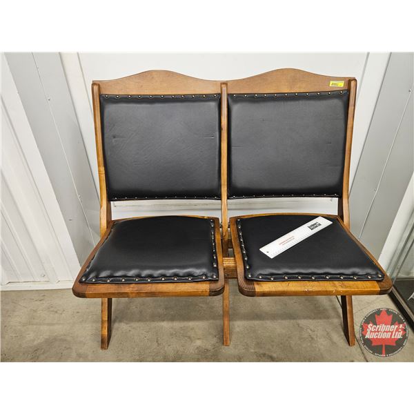 H J Harwood's Double Wood Folding Chair (Measures : 34"H x 36-1/2"W x 24"D)
