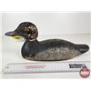 Image 2 : Wooden Duck Decoy (Consignor Tag - Working Blue Bill Drake 1920)  (Measures : 6"H x 5"W x 15"L)
