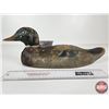 Image 2 : Wooden Duck Decoy (Consignor Tag - Very Early Mallard Drake c. 1890's)  (Measures : 6"H x 5-1/2"W x 