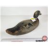 Image 4 : Wooden Duck Decoy (Consignor Tag - Very Early Mallard Drake c. 1890's)  (Measures : 6"H x 5-1/2"W x 