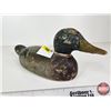 Image 5 : Wooden Duck Decoy (Consignor Tag - Very Early Mallard Drake c. 1890's)  (Measures : 6"H x 5-1/2"W x 