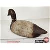 Image 3 : Wooden Duck Decoy (Consignor Tag - Working Canvasback Drake Stamped D. Early 1930's)  (Measures : 7-