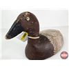 Image 8 : Wooden Duck Decoy (Consignor Tag - Working Canvasback Drake Stamped D. Early 1930's)  (Measures : 7-