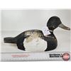 Image 5 : Wooden Duck Decoy (Consignor Tag - Working Blue Bill Drake c. 1940's)  (Measures : 6-1/4"H x 5-1/2"W