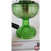 Image 2 : Aladdin Oil Lamp : Model B Burner : Beehive : Green Glass Font (c. 1937-38) Measures w/Chimney : 23-