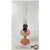 Image 3 : Aladdin Oil Lamp : Model B Burner : Corinthian Pink Hue Font (c. 1935-36) Measures w/Chimney : 23-1/
