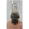 Image 8 : Aladdin Oil Lamp : Model B Burner : Corinthian Pink Hue Font (c. 1935-36) Measures w/Chimney : 23-1/