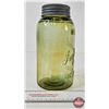 Image 2 : Improved Gem Sealer Jar : Green Glass (Measures : 8-3/4"H)