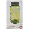Image 4 : Improved Gem Sealer Jar : Green Glass (Measures : 8-3/4"H)