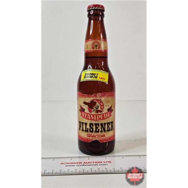 Calgary Stampede Pilsener Beer Bottle (Paper Label) (Full) (Measures ; 9"H)