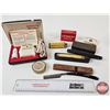 Image 1 : Vintage Shavers Collectors Combo :  - Remington Roll-A-Matic Shaver - Straight Razors (3) - Lifebuoy
