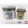 Image 1 : Confectionary Tins (2) : - Baker's Coconut - Thistle Pure Lard (Largest Measures : 9"H x 10-1/2"Dia)