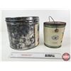 Image 5 : Confectionary Tins (2) : - Baker's Coconut - Thistle Pure Lard (Largest Measures : 9"H x 10-1/2"Dia)