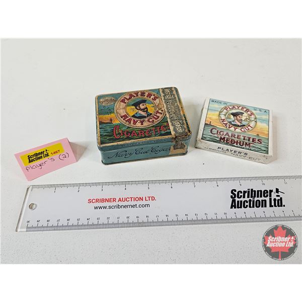 Player's Navy Cut Cigarettes Tin c/w Unopened Pack Player's Navy Cut Medium (Tin Measures : 1-1/4"H 