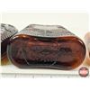 Image 10 : Amber Embossed Bottles (3) : - Four Connoisseurs - Spider Web Motif - Last Spike St. Clair Railroad 