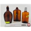 Image 1 : Amber Embossed Bottles (3) : - Four Connoisseurs - Spider Web Motif - Last Spike St. Clair Railroad 