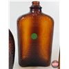Image 3 : Amber Embossed Bottles (3) : - Four Connoisseurs - Spider Web Motif - Last Spike St. Clair Railroad 