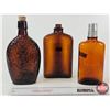 Image 5 : Amber Embossed Bottles (3) : - Four Connoisseurs - Spider Web Motif - Last Spike St. Clair Railroad 