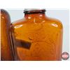 Image 6 : Amber Embossed Bottles (3) : - Four Connoisseurs - Spider Web Motif - Last Spike St. Clair Railroad 