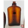 Image 7 : Amber Embossed Bottles (3) : - Four Connoisseurs - Spider Web Motif - Last Spike St. Clair Railroad 