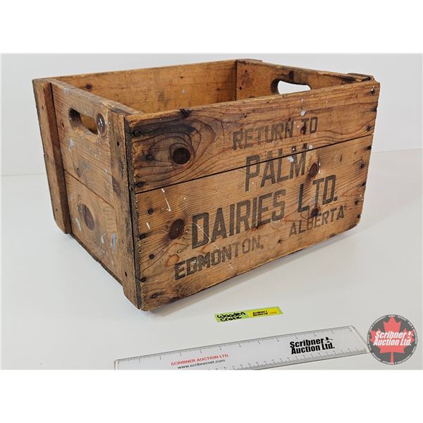 Palm Dairies Ltd. Wood Box Crate (Measures : 10-1/2"H x 18-1/4"W x 14"D)