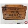 Image 2 : Palm Dairies Ltd. Wood Box Crate (Measures : 10-1/2"H x 18-1/4"W x 14"D)