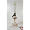 Image 1 : Aladdin Oil Lamp : Model B Burner : Victoria Floral Font (c. 1948-1953) (Measures w/Chimney : 24-1/2